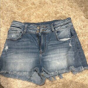 KanCan Blue Jean Shorts High-Waisted Distressed